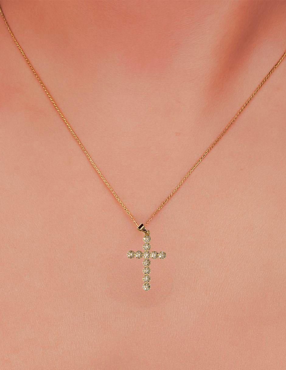 Collar con dije de cruz de oro laminado 10 K 2