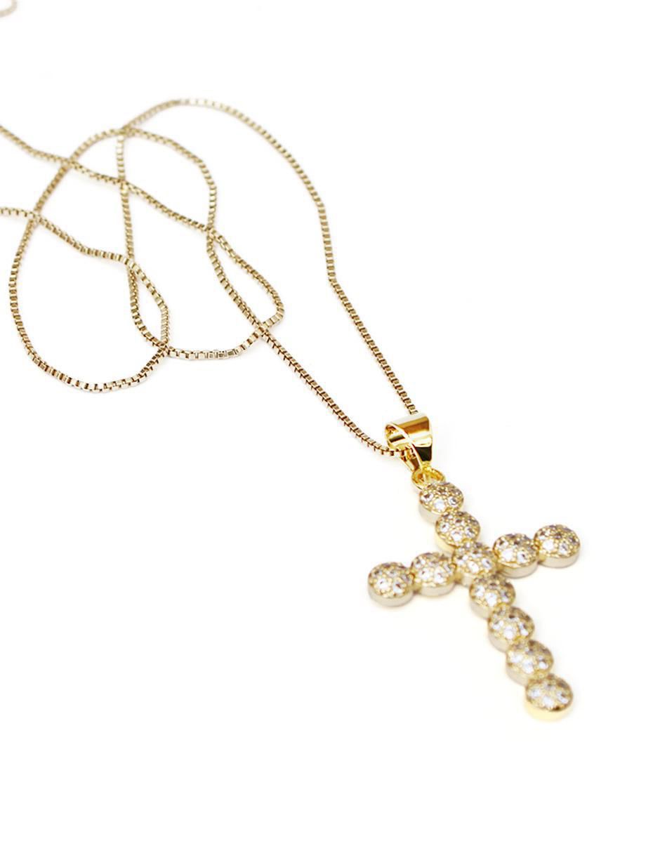 Collar con dije de cruz de oro laminado 10 K 7