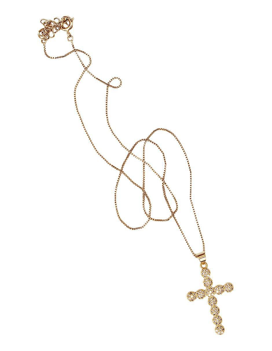 Collar con dije de cruz de oro laminado 10 K 8