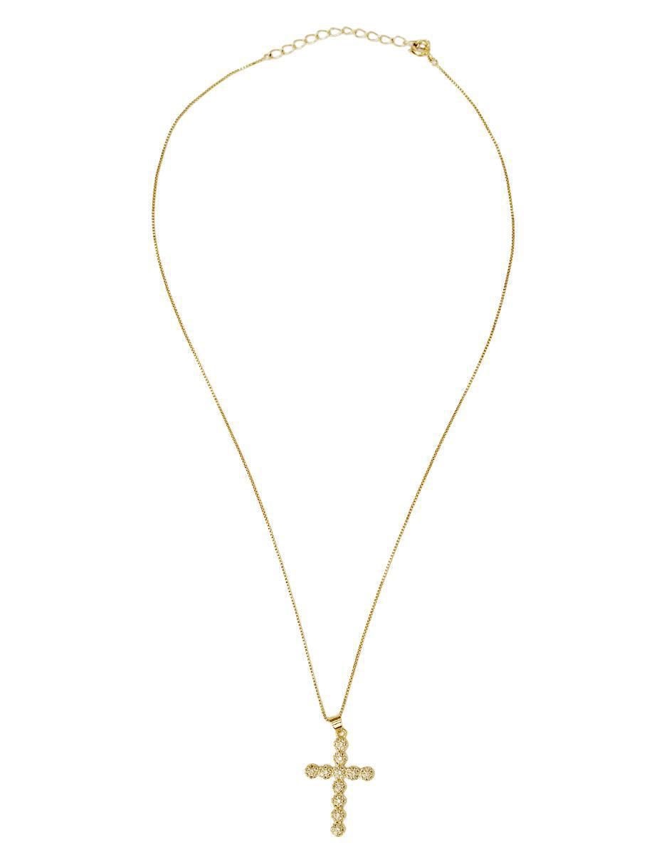 Collar con dije de cruz de oro laminado 10 K 9