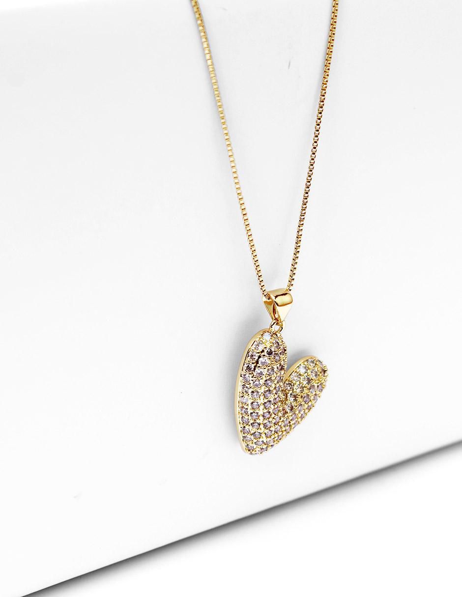 Collar con dije de corazón de oro laminado 10 K 6