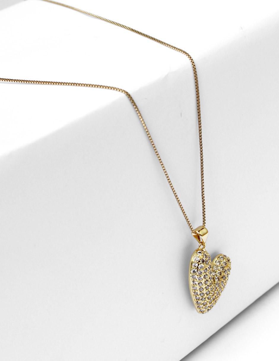 Collar con dije de corazón de oro laminado 10 K 7