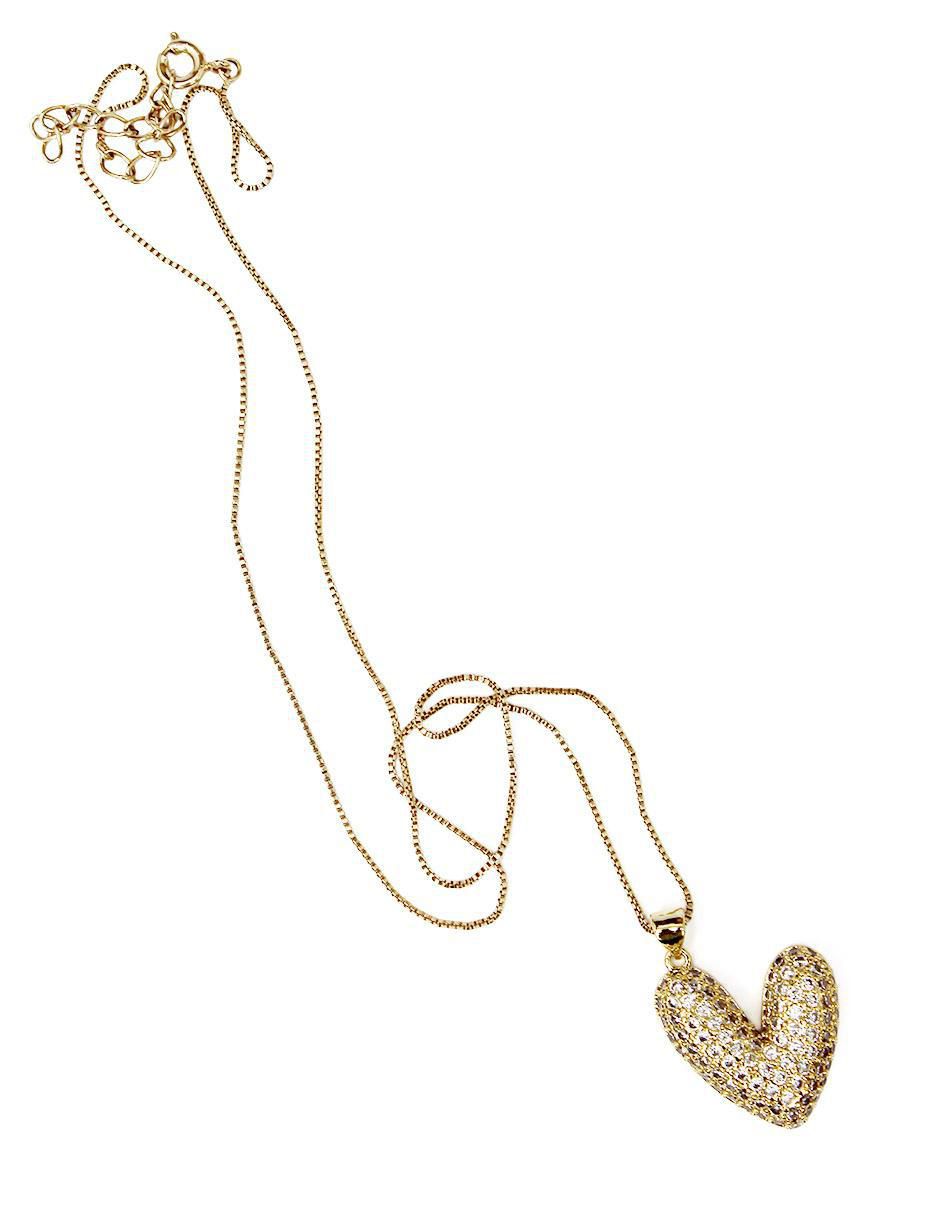 Collar con dije de corazón de oro laminado 10 K 8
