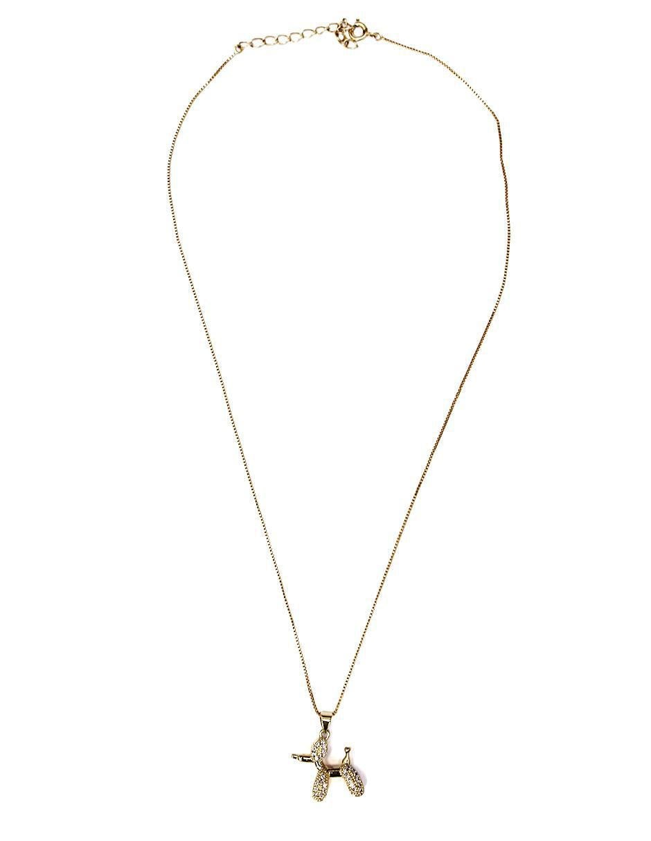 Collar con dije de perro de oro laminado 10 K