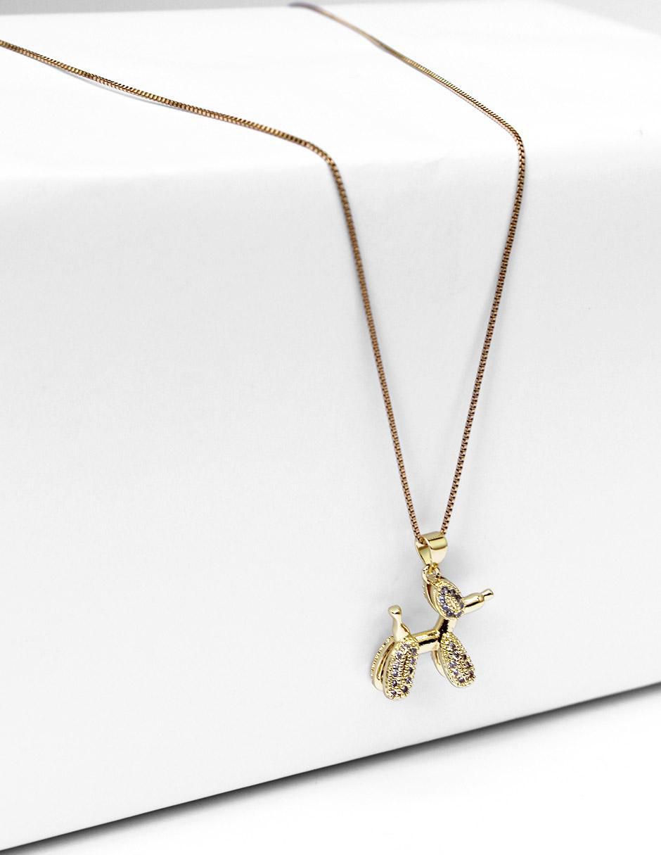 Collar con dije de perro de oro laminado 10 K 6