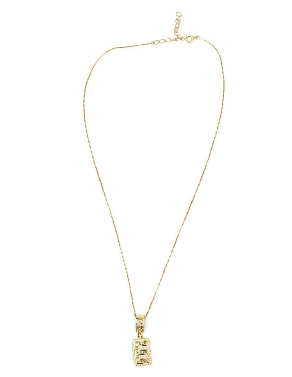 Collar con dije de letra e de oro laminado 10 K 7