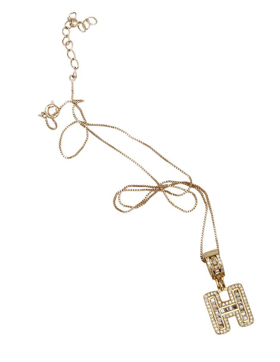Collar con dije de letra h de oro laminado 10 K 4