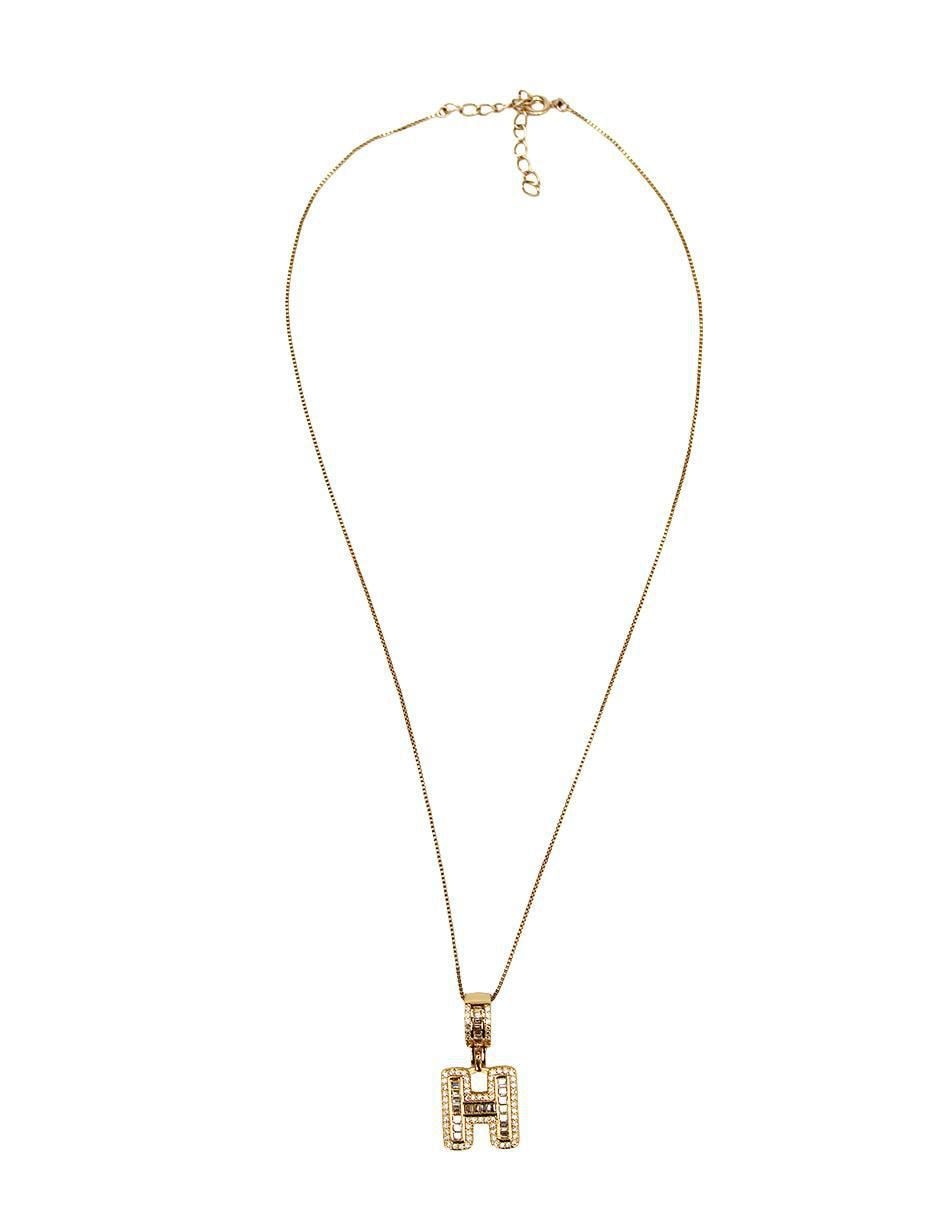 Collar con dije de letra h de oro laminado 10 K 7