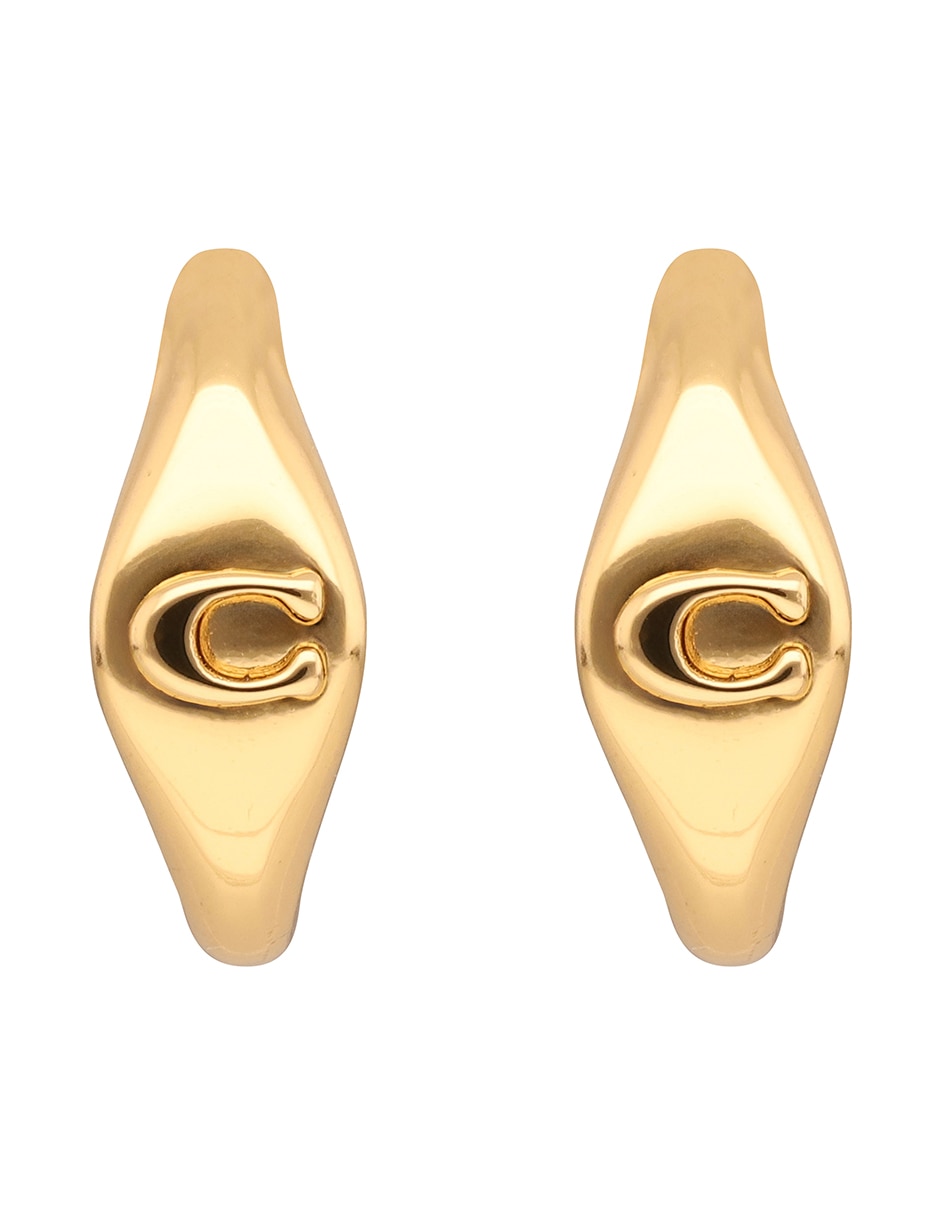 Aretes cortos circulares 9.1 Signet Heirlooms con acabado pulido