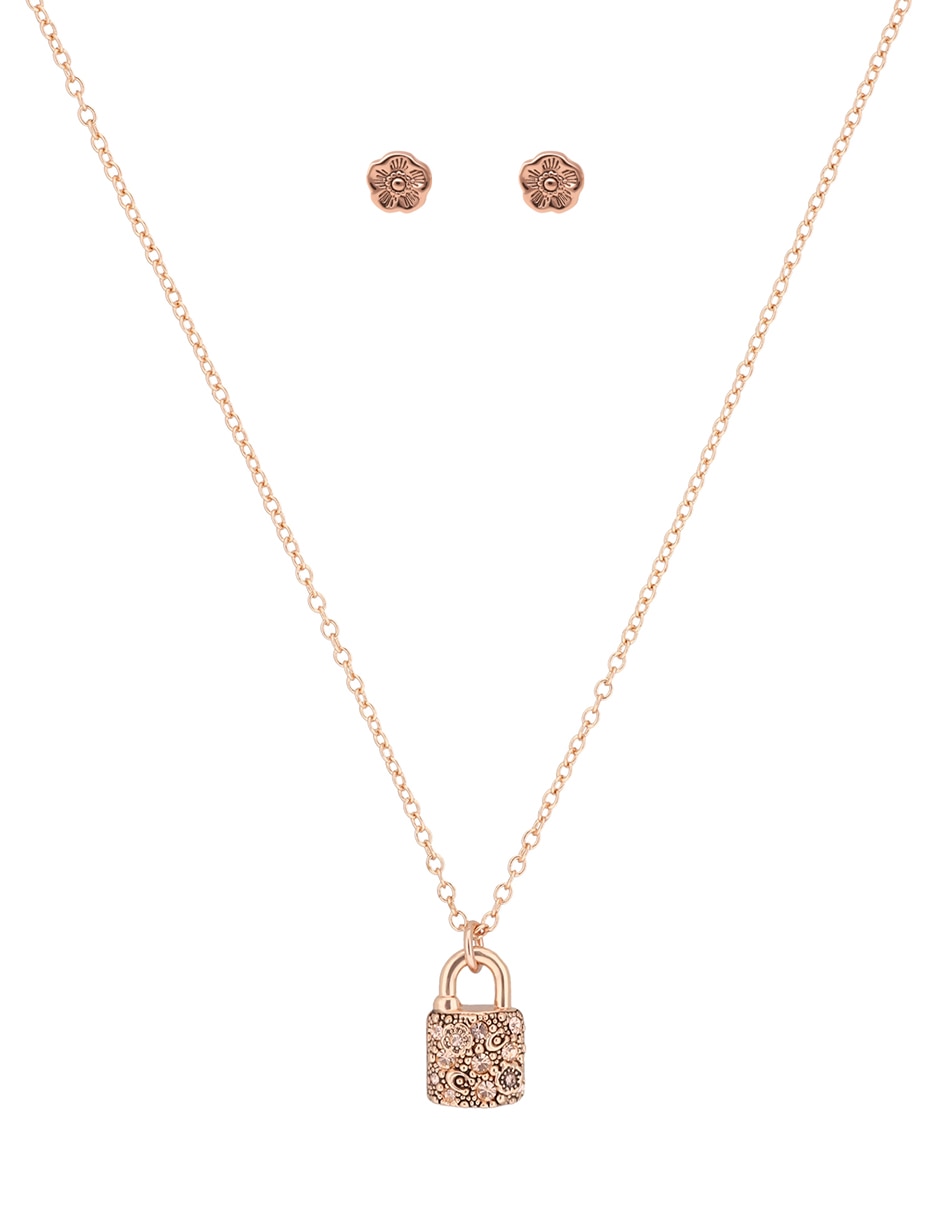 Aretes y collar de candado