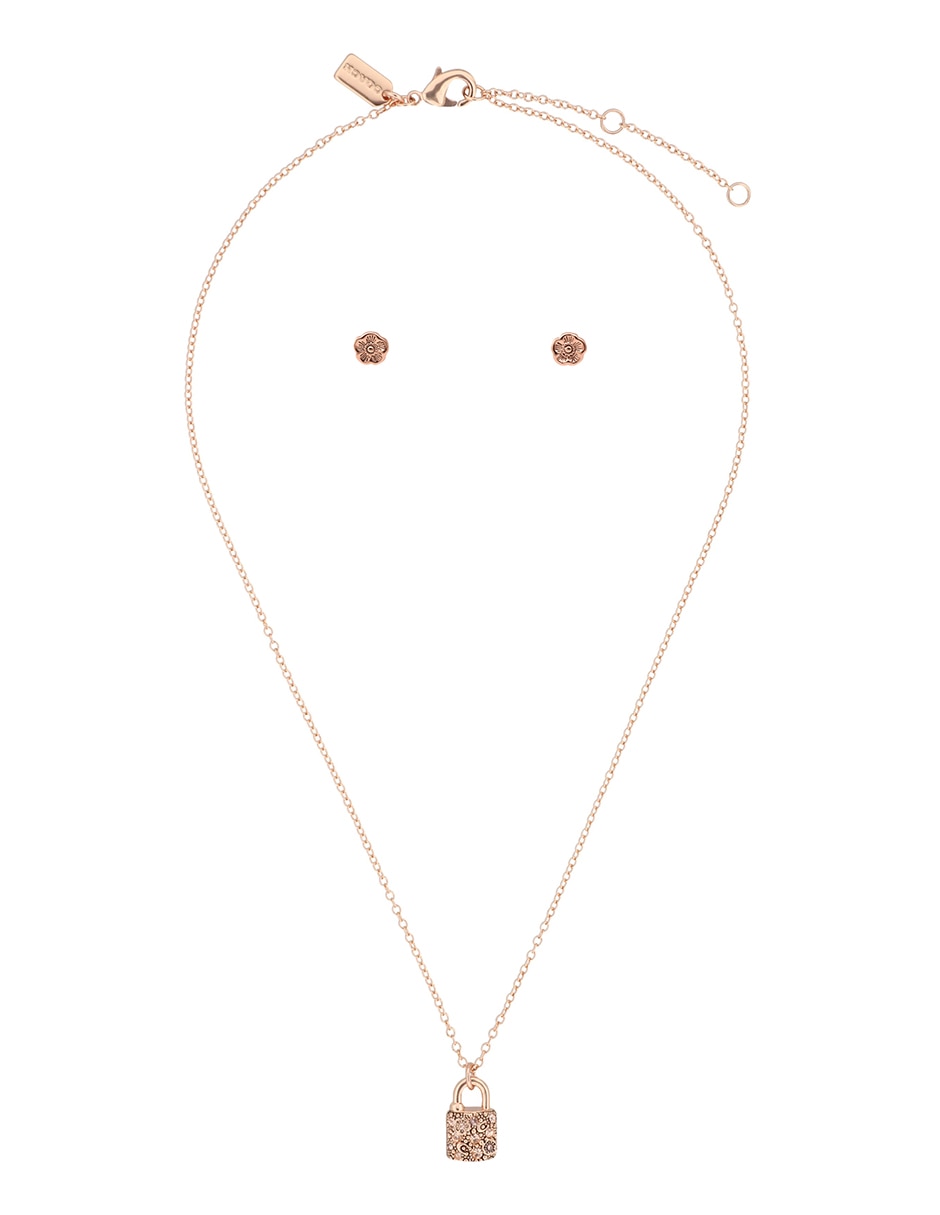 Aretes y collar de candado 2