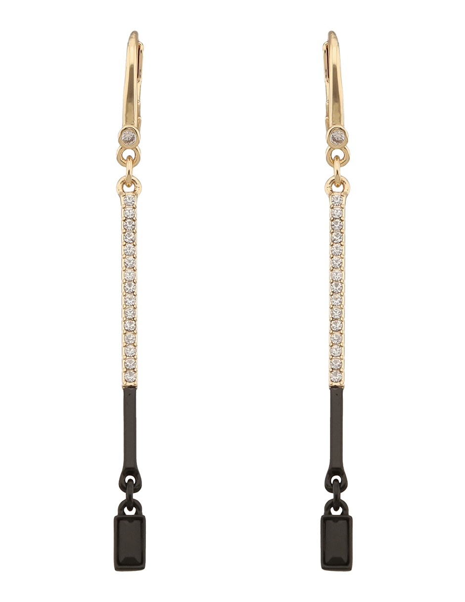 Aretes largos Millie con acabado pavé cristal