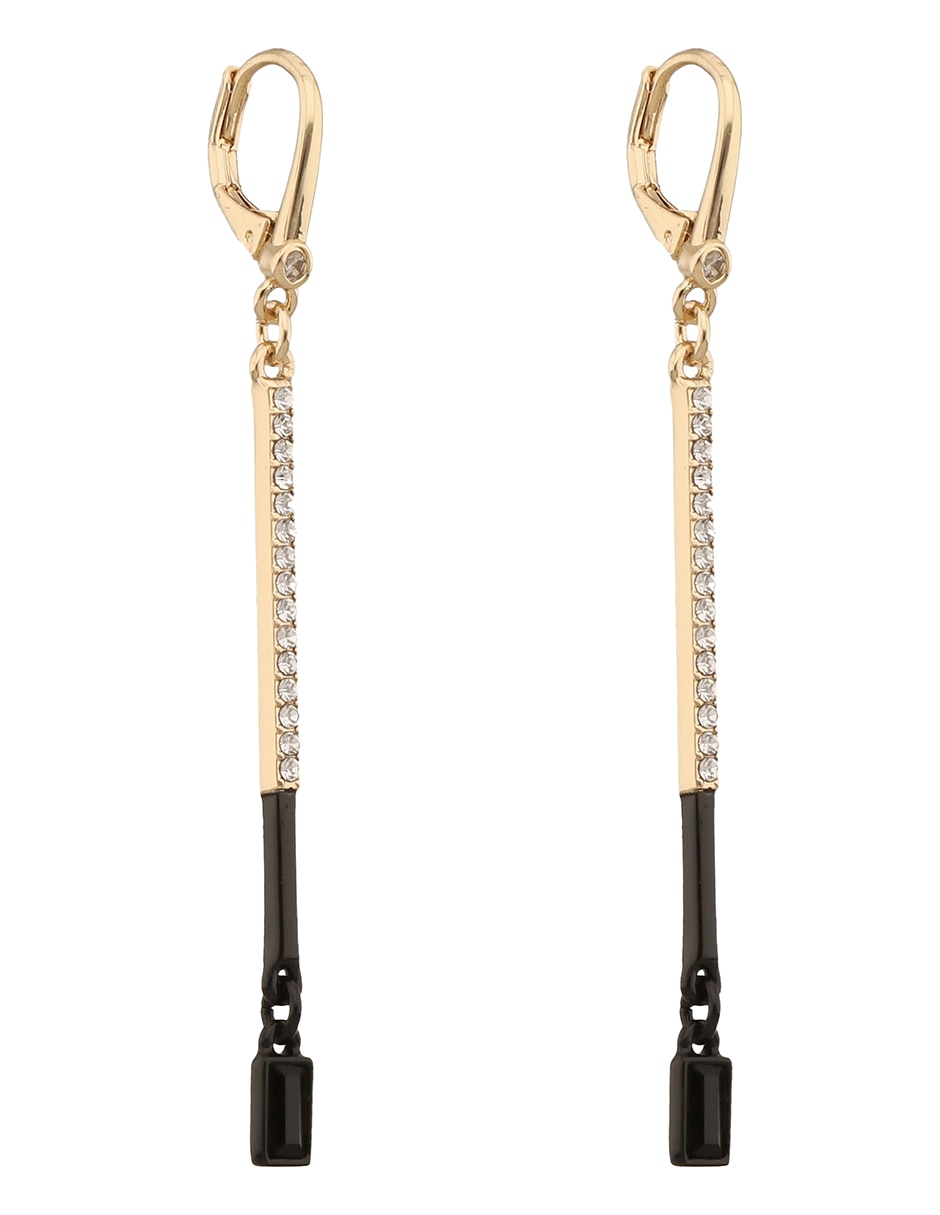 Aretes largos Millie con acabado pavé cristal 2