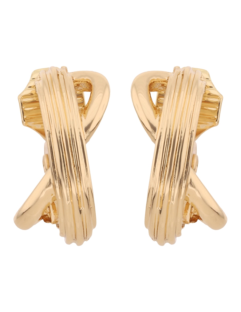 Aretes corto entrelazado Versatile Wear con acabado brillante