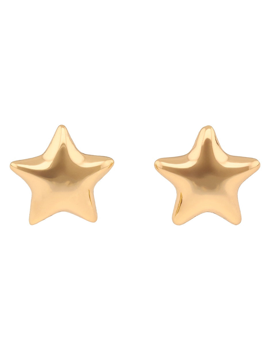 Aretes de estrella con acabado pulido