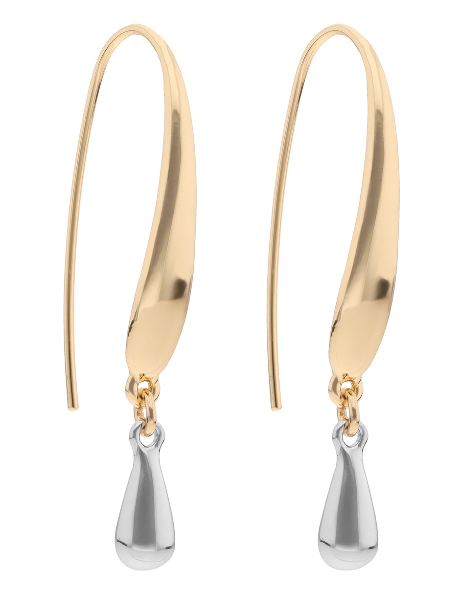 Aretes largos Lena con acabado pulido cristal 2