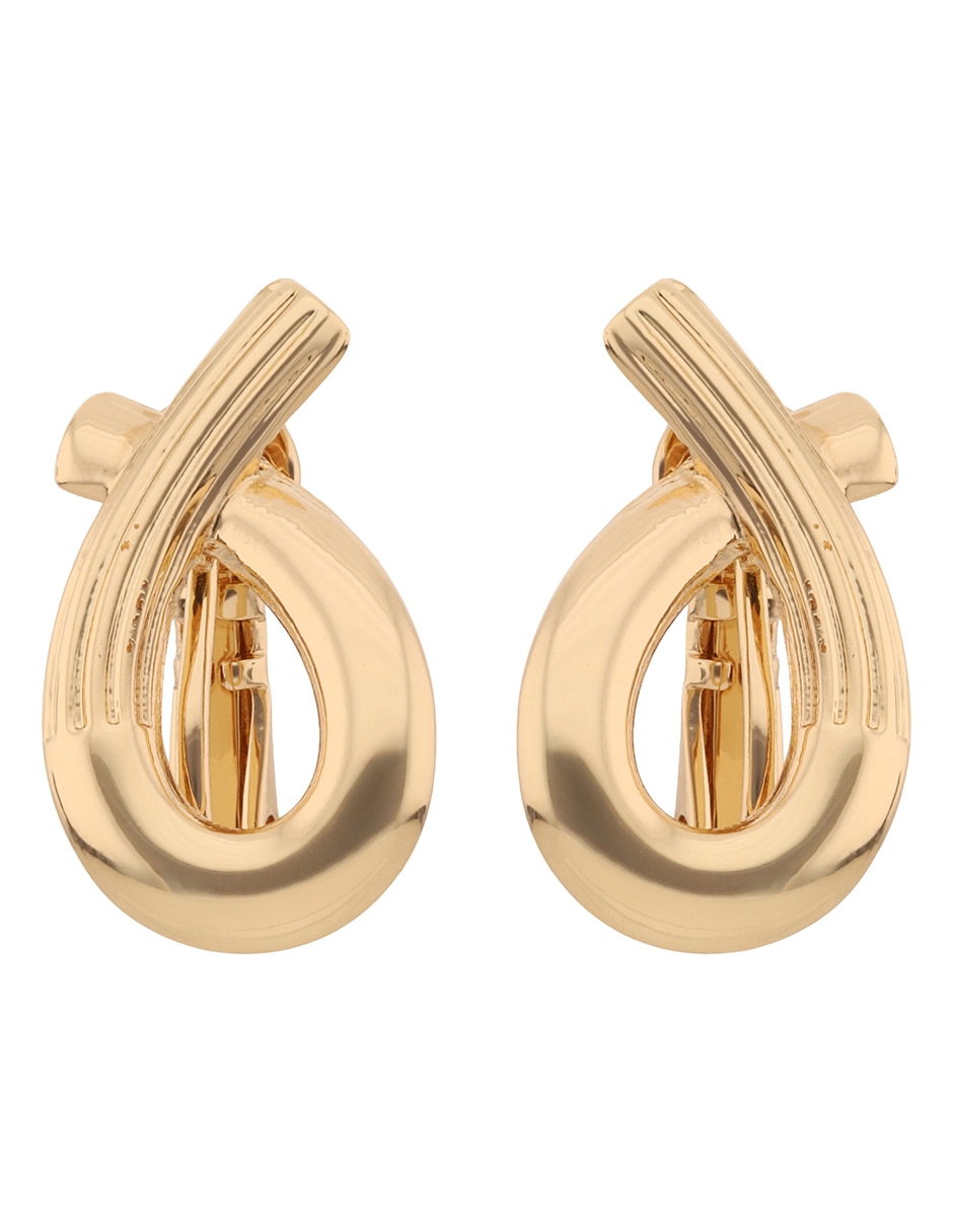 Aretes corto entrelazado Versatile Wear con acabado brillante
