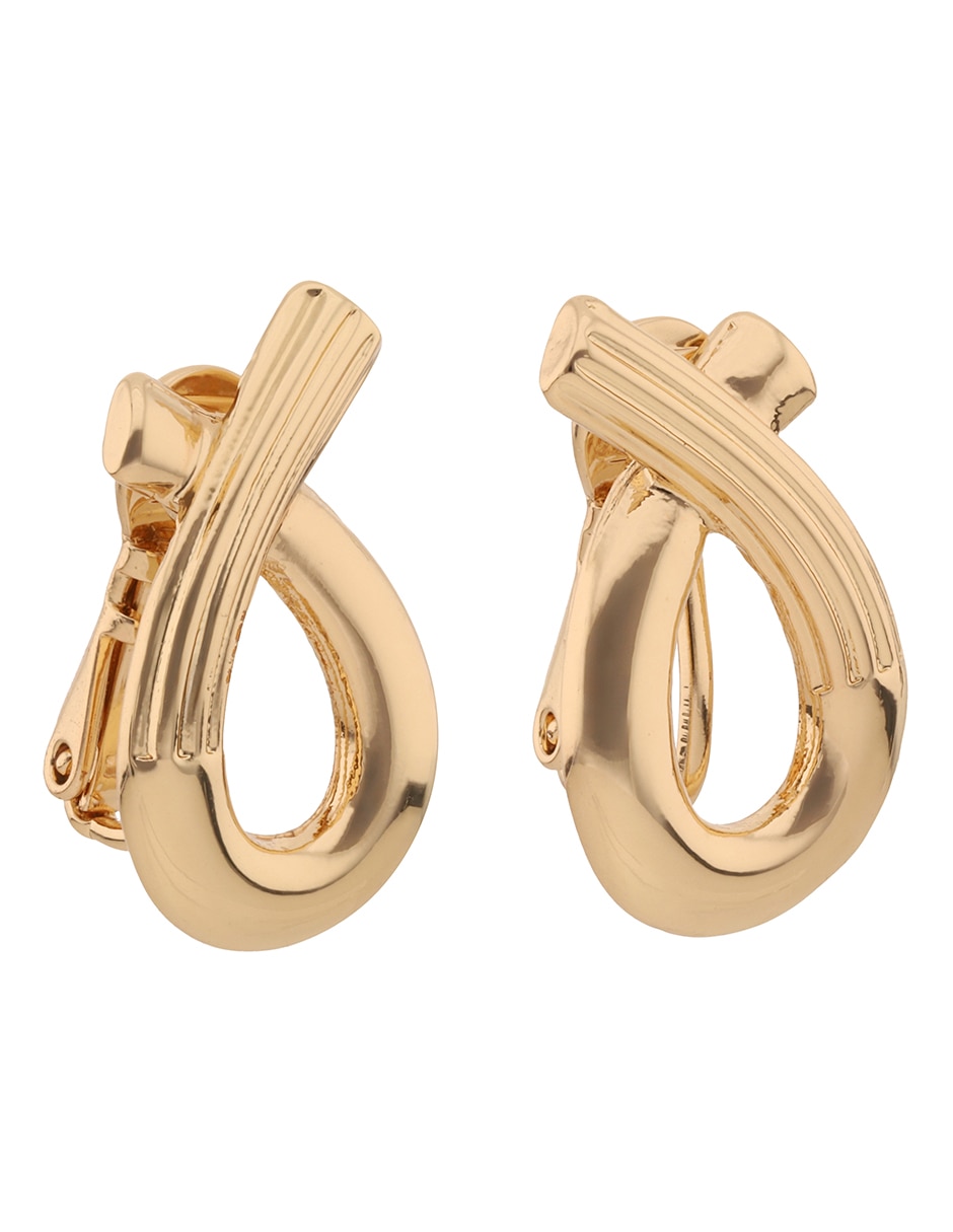 Aretes corto entrelazado Versatile Wear con acabado brillante 2