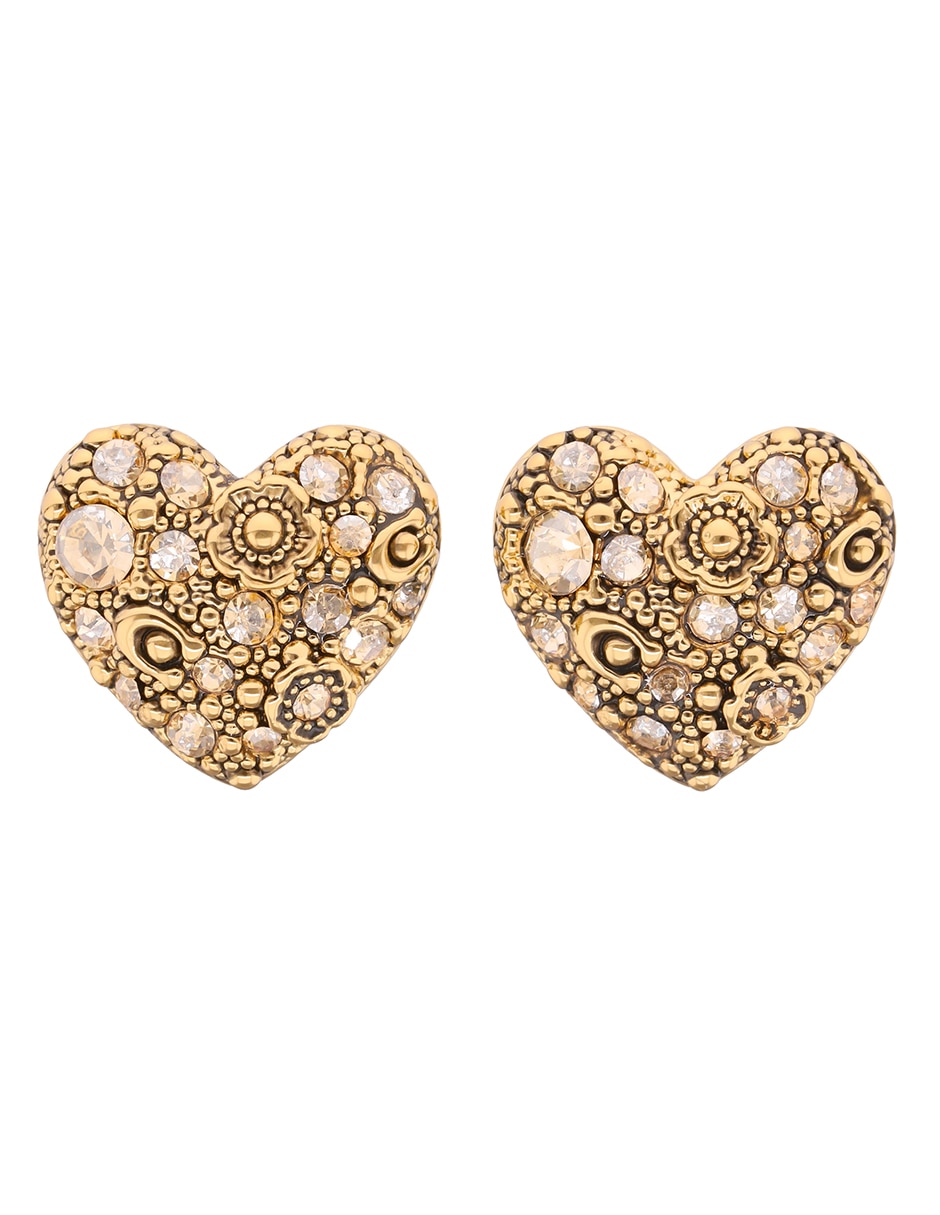 Aretes de corazón con acabado brillante