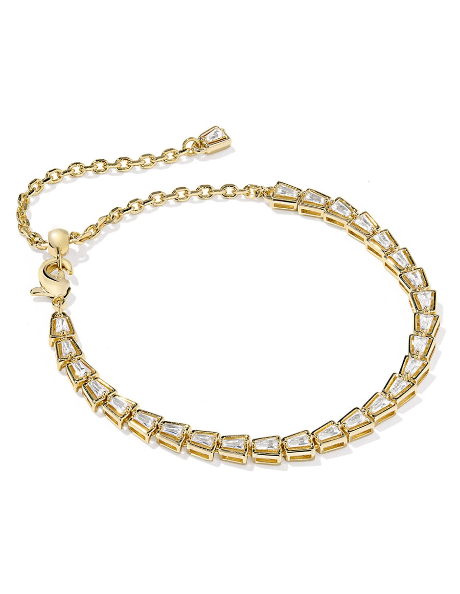 Pulsera Tenis Bella con acabado baño de oro 14 k