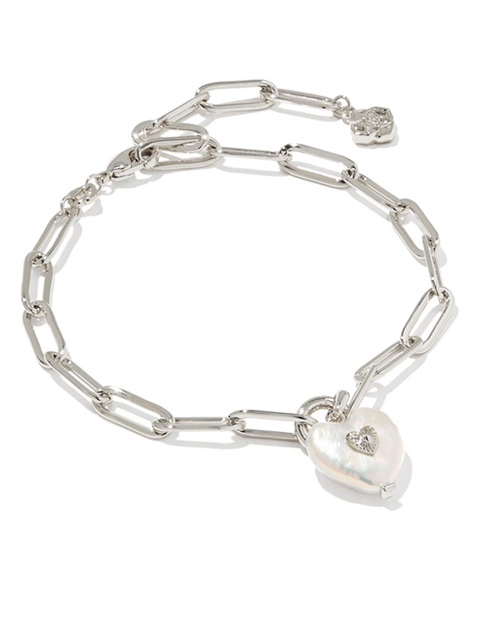 Pulsera con perla cultivada con acabado baño rodio