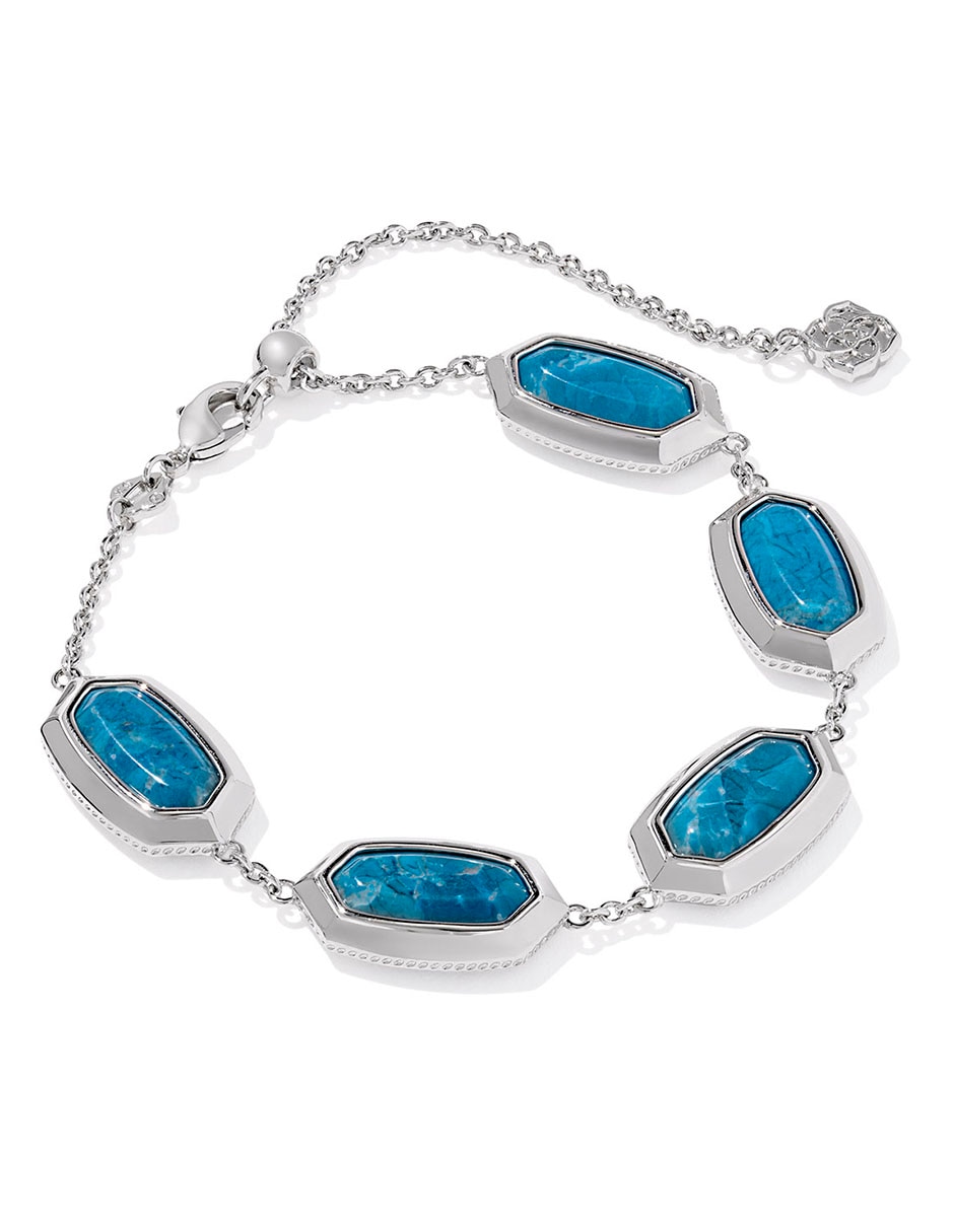 Pulsera 14 k con acabado baño rodio