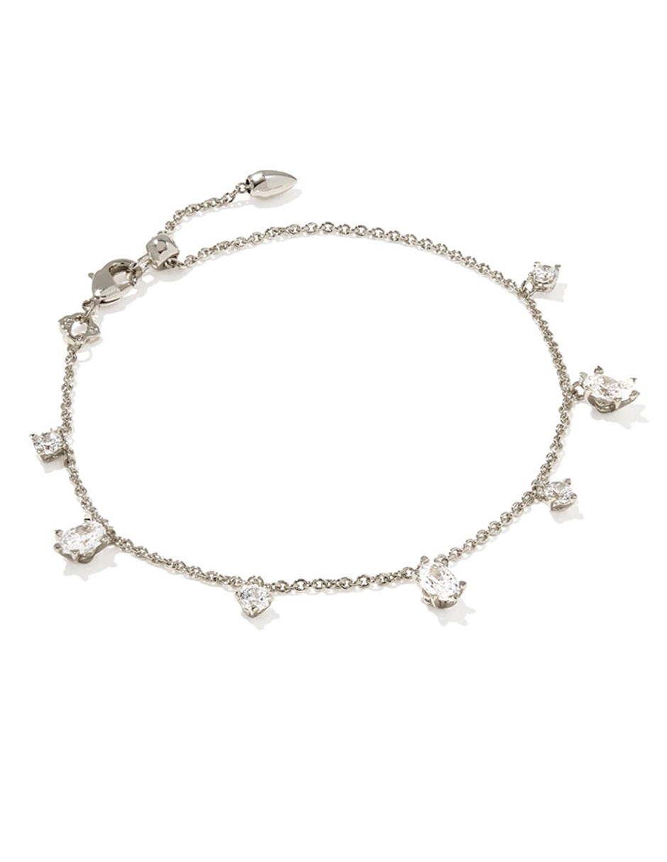 Pulsera con circonita con acabado baño rodio