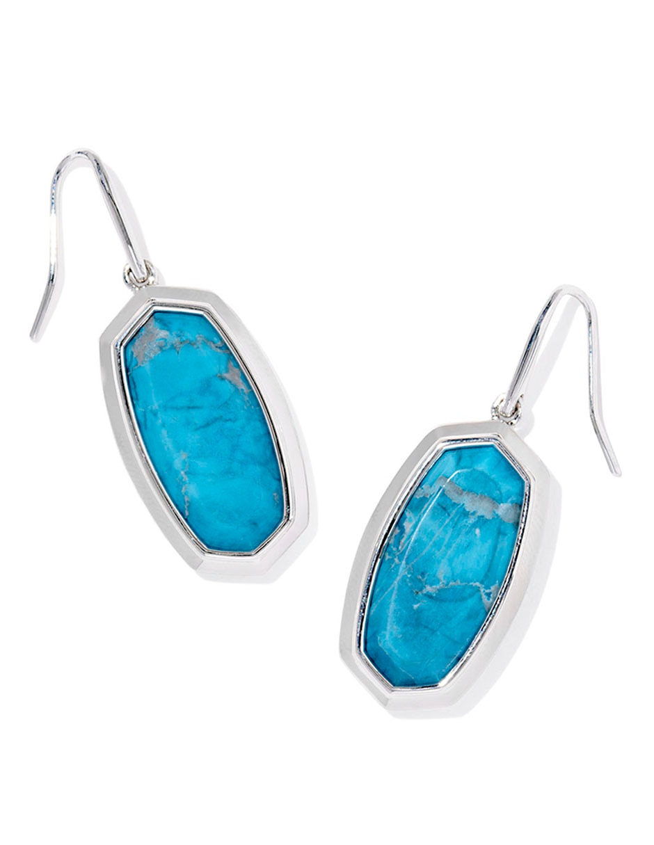 Aretes cortos de gota Dani Bezel con acabado baño rodio magnesita