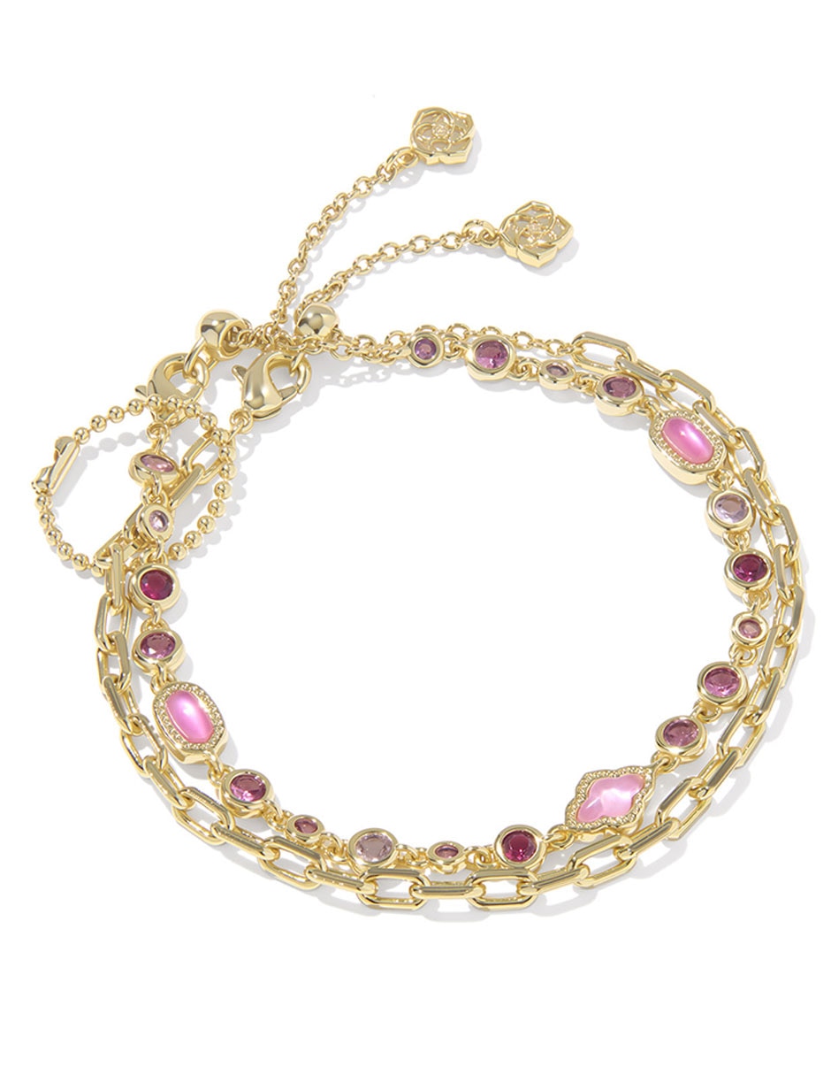 Set de pulsera Mini Elisa y Abbie con acabado baño de oro 14 K