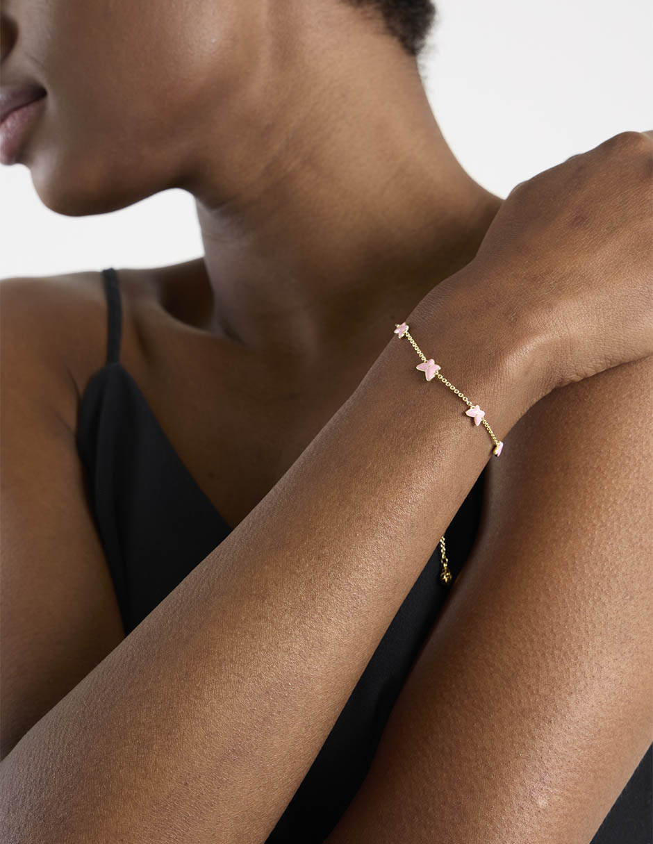 Pulsera 14 k acabado baño de oro 3