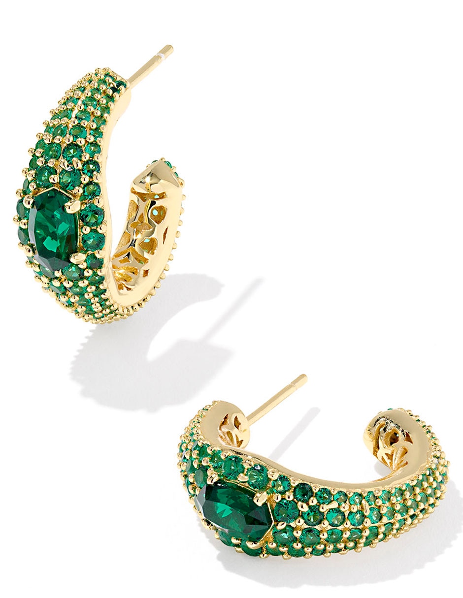Arracadas acabado baño de oro 14 K zirconia cúbica