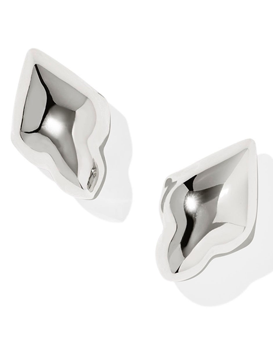 Broqueles con acabado baño de rodio