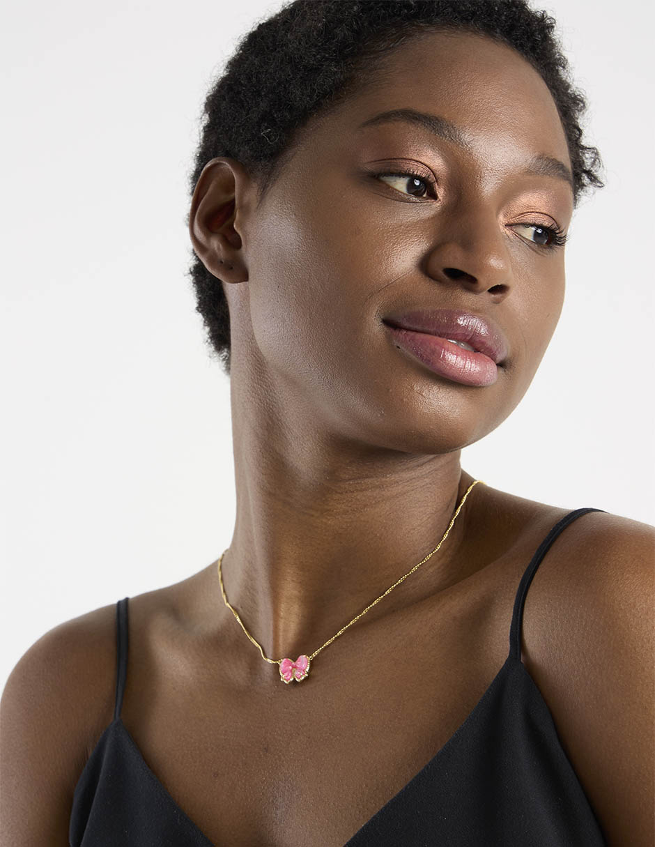 Collar con dije de moño 14 K 3