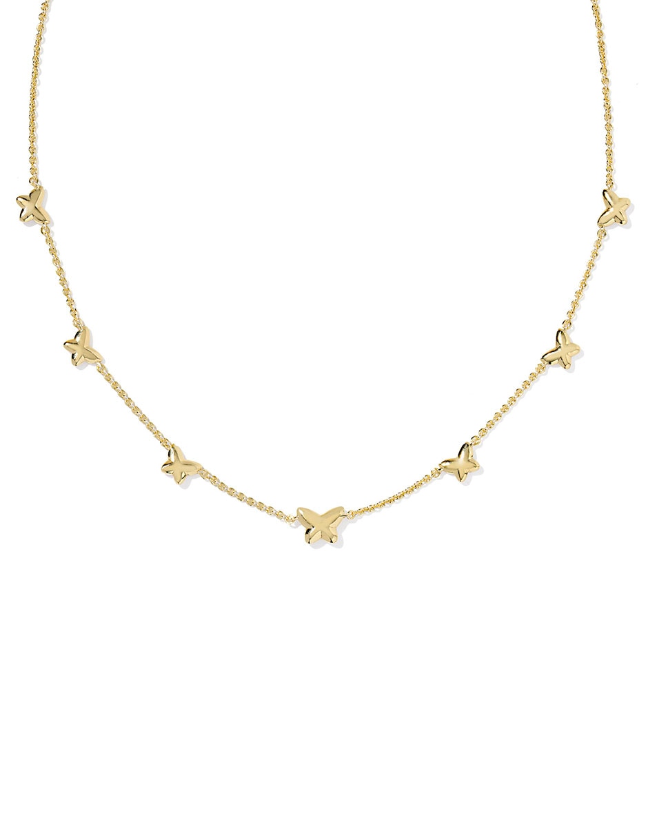 Collar de mariposa Lilia de baño de oro 14 K 2