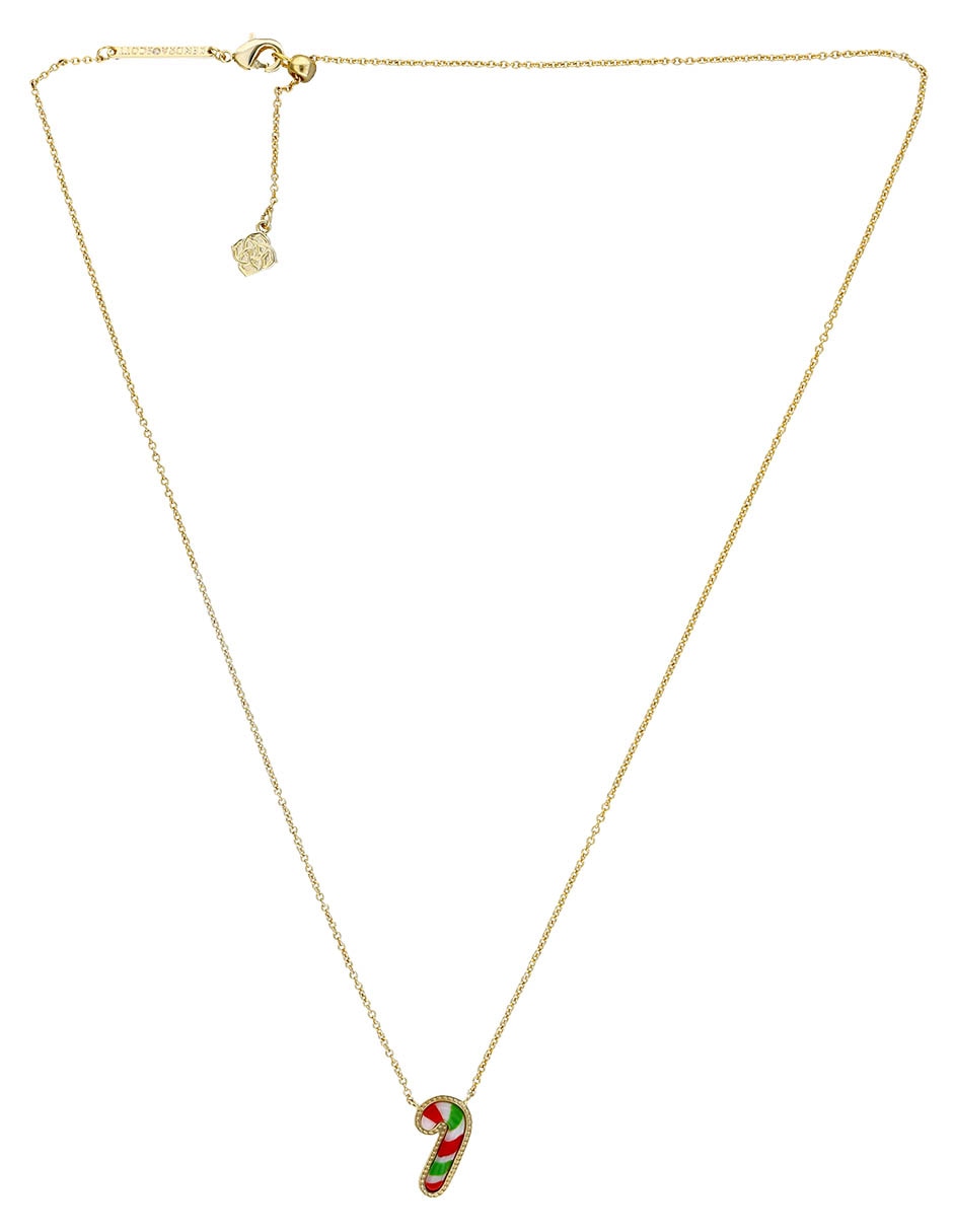 Collar de bastón de dulce baño de oro 14 K 2