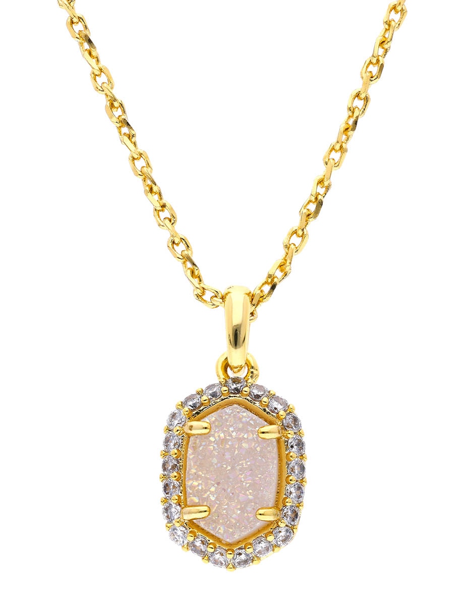 Collar de hexágono baño de oro 14 K