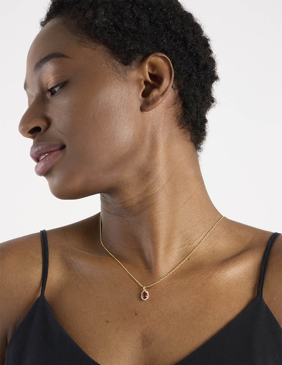 COLLAR DE CRISTAL KEND, SIN TAMAÑO, ROJO