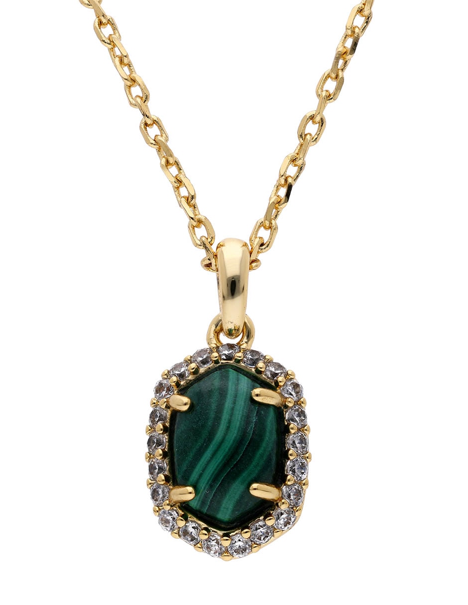 Collar de hexágono baño de oro 14 K
