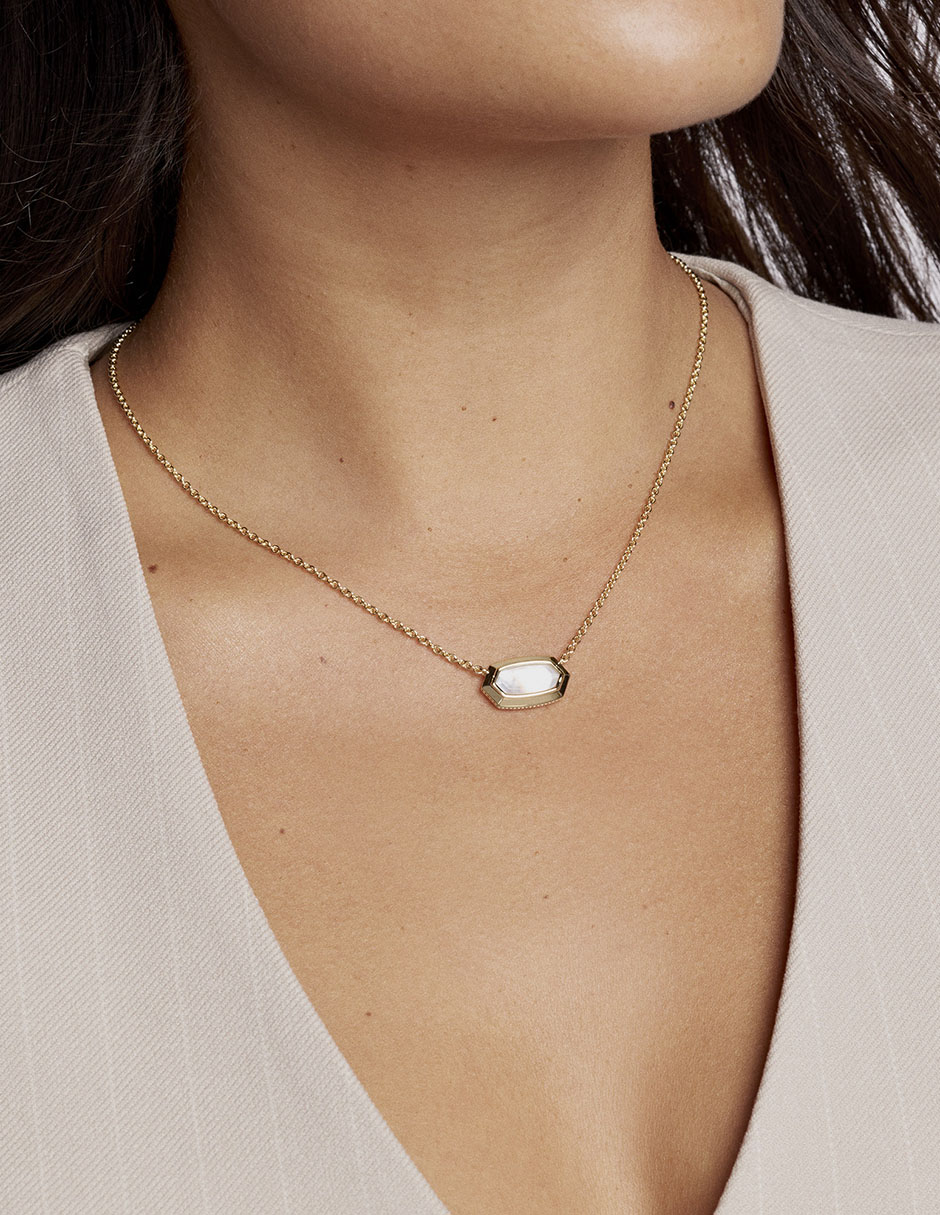 Collar ovalado Elisa Bezel de baño de oro 14 K 3