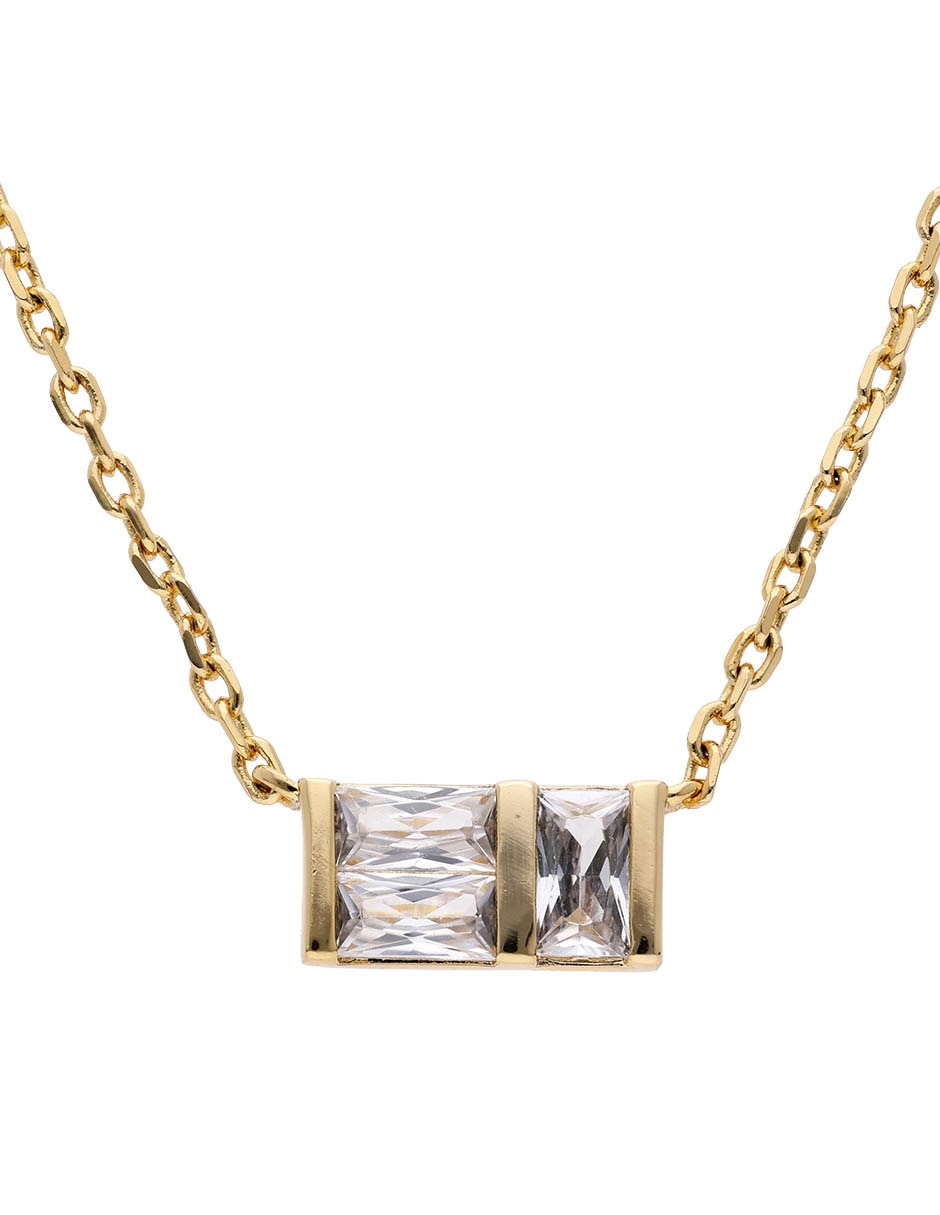 Collar rectangular con acabado baño de oro 14 K