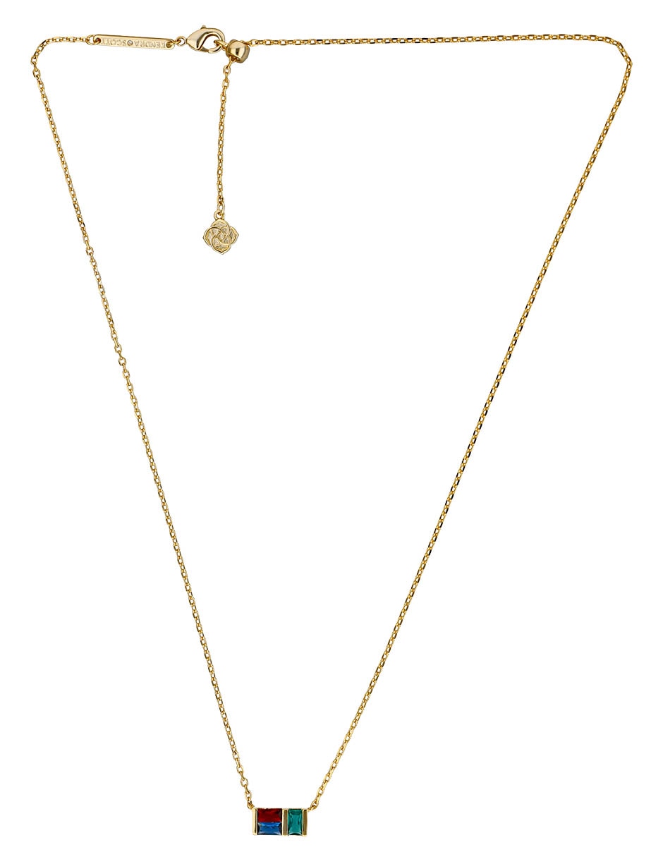 Collar rectangular con acabado baño de oro 14 K 2