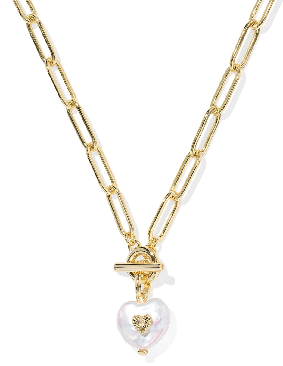Collar de corazón Sasha de baño de oro 14 K