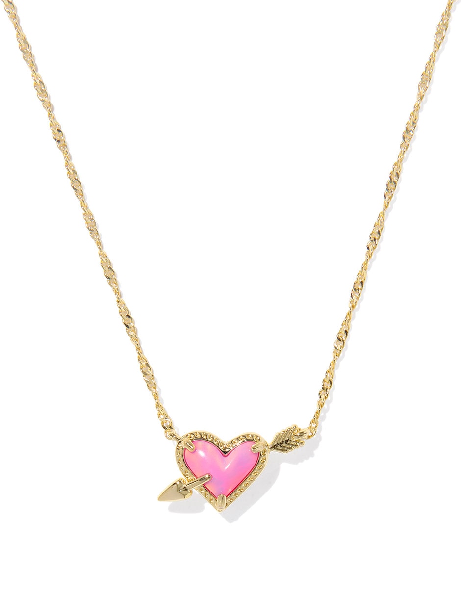 Collar de corazón baño de oro 14 K