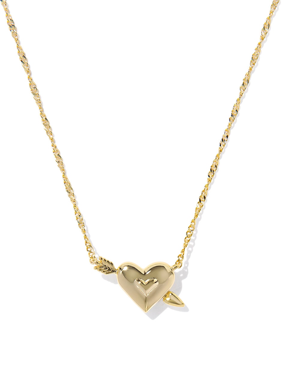 Collar de corazón baño de oro 14 K 2