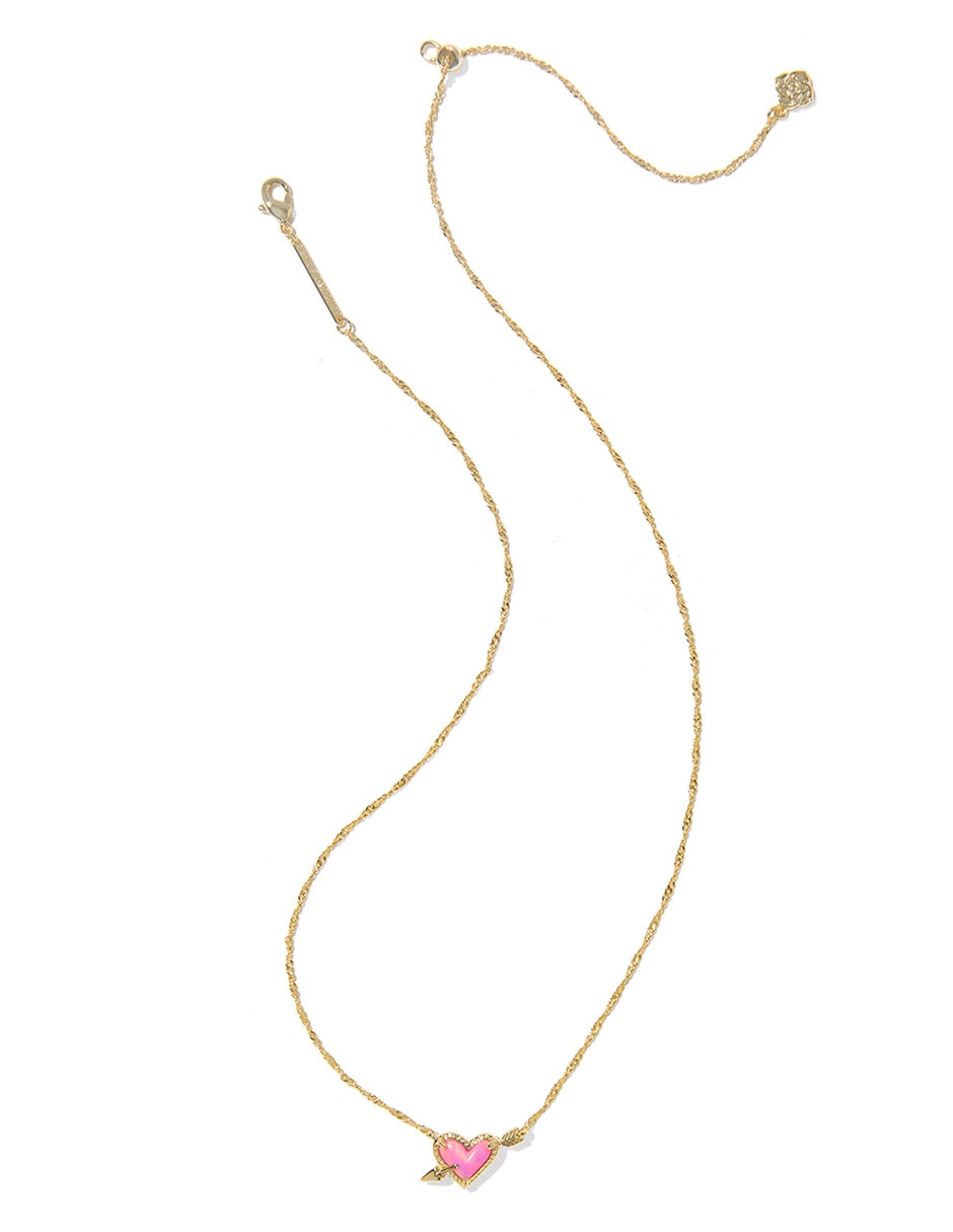 Collar de corazón baño de oro 14 K 3