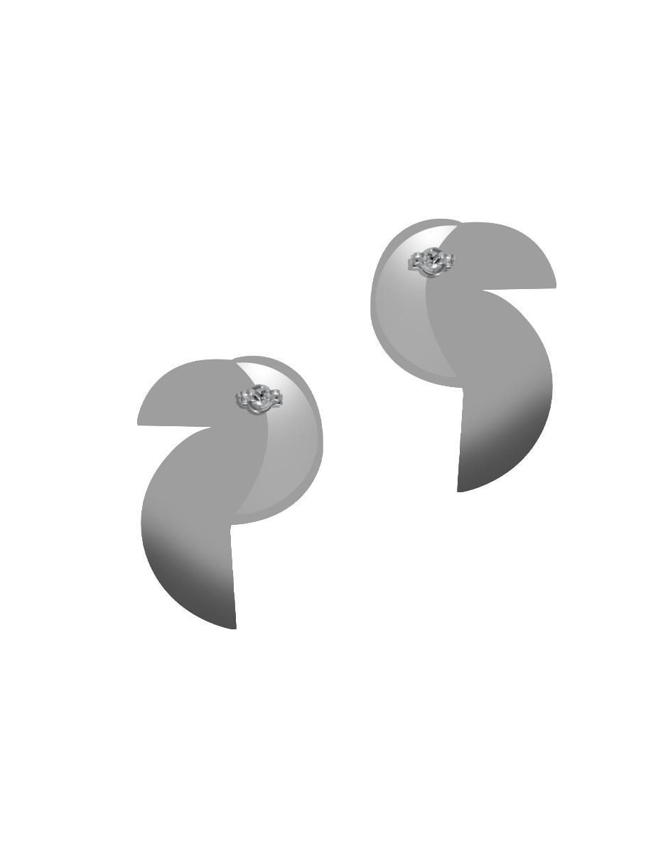 Aretes largos de pájaro Enrique Garcia de plata P925 con acabado brillante 2