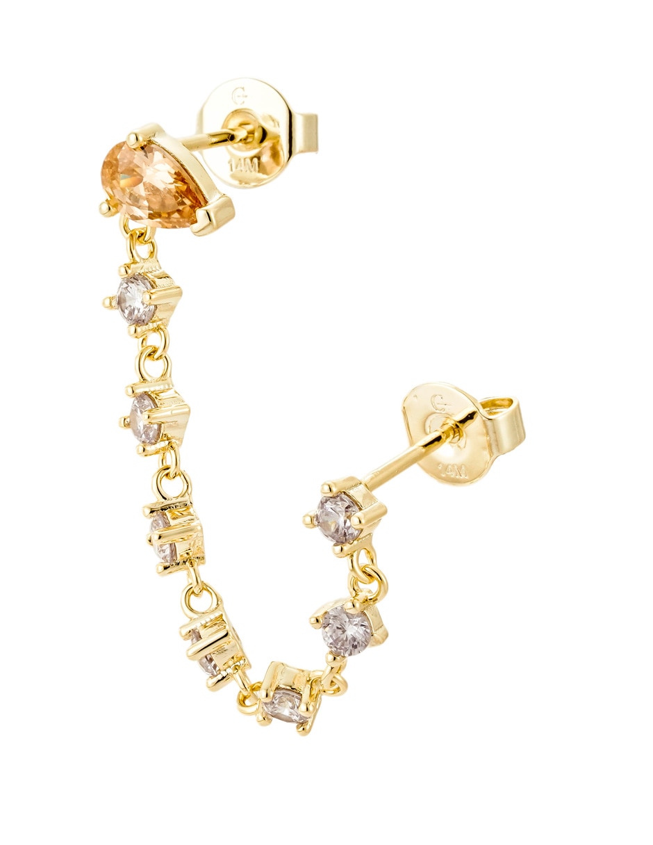 Piercing de estrella baño de oro 14 K zirconia 2