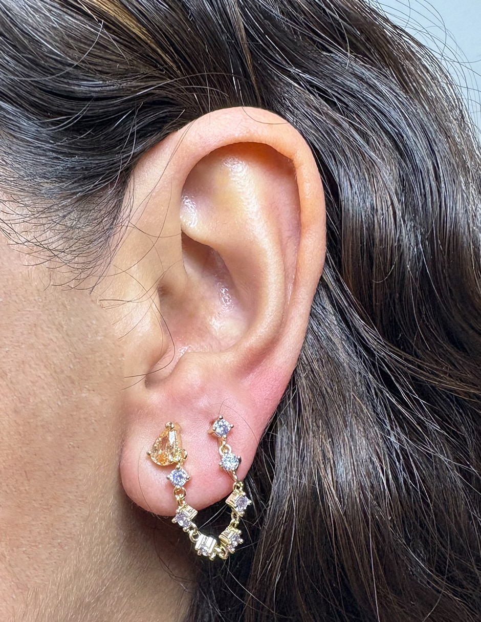 Piercing de estrella baño de oro 14 K zirconia 3