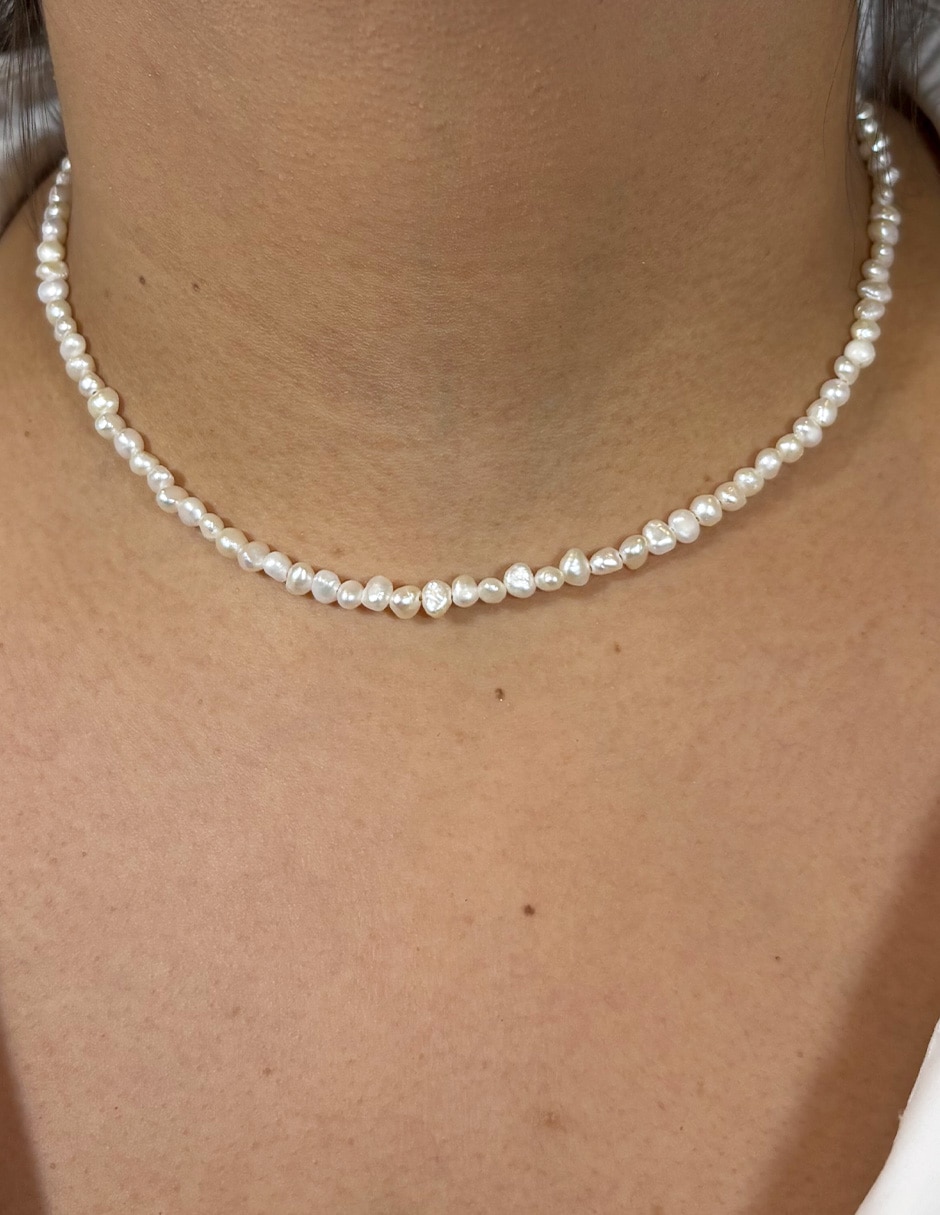 Collar Perlas de baño de oro 14 K 3