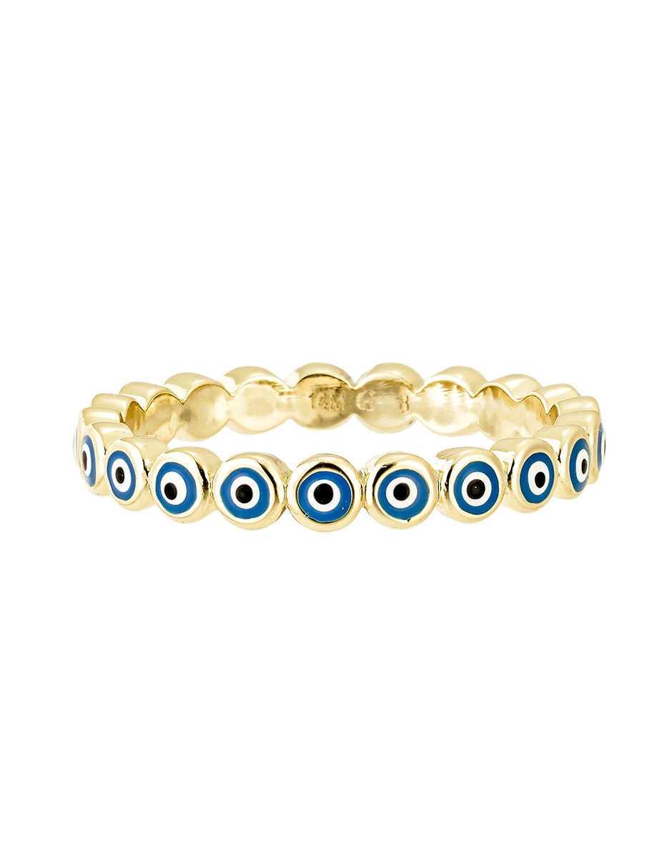 Anillo de ojo Protección con acabado baño de oro 14 k